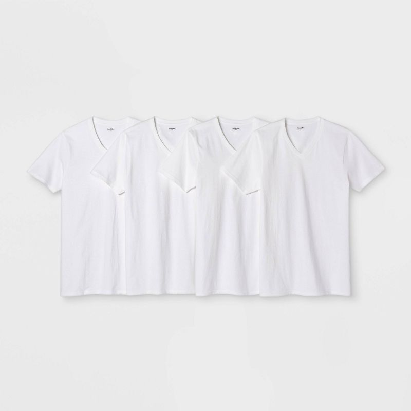 Photo 1 of Men's 4pk V-Neck T-Shirt - Goodfellow & Co Bright White S