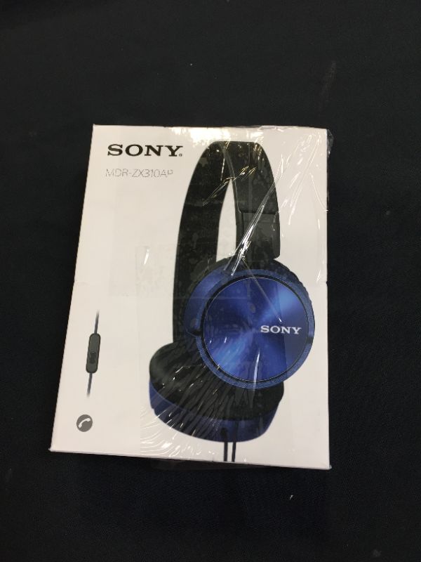 Photo 2 of Sony MDRZX310AP/L ZX Series Headband Stereo Headset, Blue