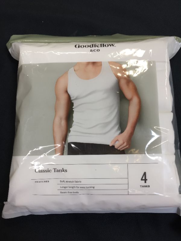 Photo 2 of Men's 4pk Ribbed Tank Top - Goodfellow & Co White L