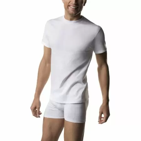 Photo 1 of Hanes Men's Value Pack White Crew T-Shirt Undershirts, 6 Pack Medium