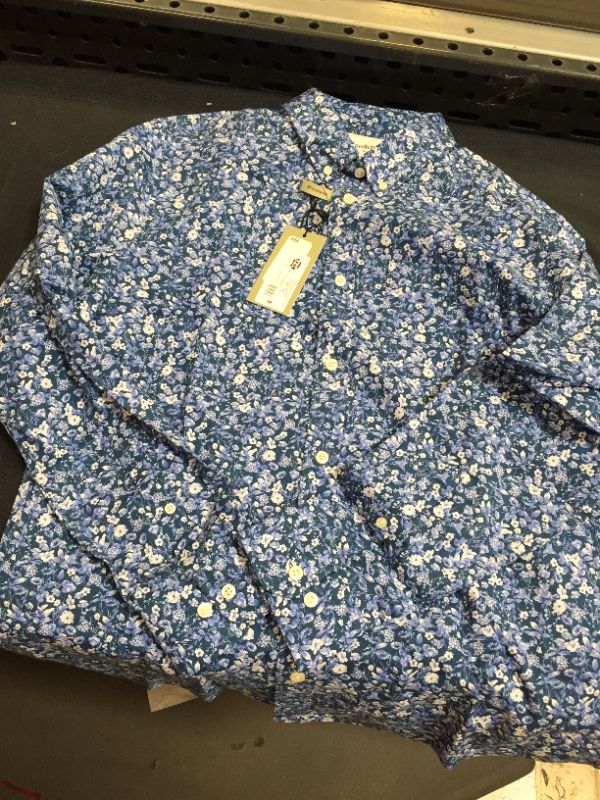 Photo 2 of Men's Floral Stretch Poplin Long Sleeve Button-Down Shirt MENS