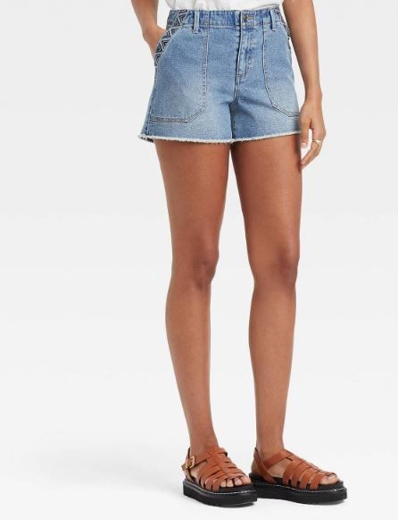 Photo 1 of Women's Embroidered Denim Shorts - Knox Rose™

