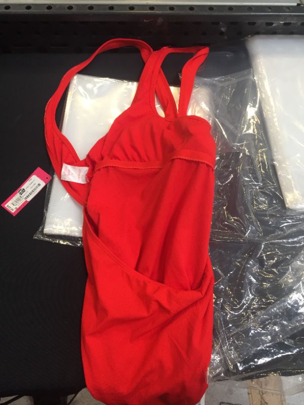 Photo 2 of girls Ribbed One Piece Swimsuit - Xhilaration™ RED XL (12-14)

