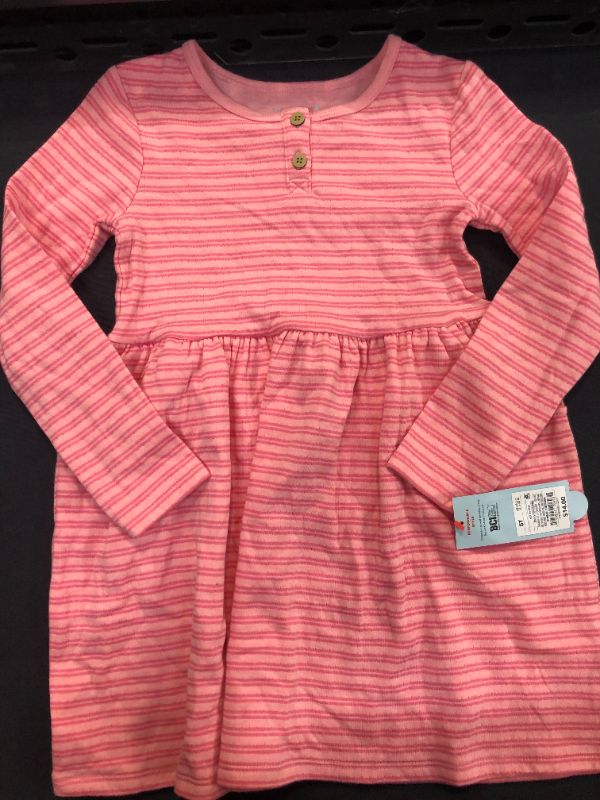 Photo 1 of Toddler Girls' Striped Knit Long Sleeve Dress - Cat & Jack Pink 5T
