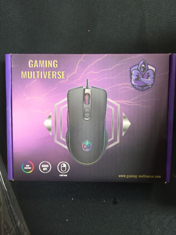 Photo 1 of Gaming Multiverse 8000 DPI 1000Hz RGB Wired PROGRAMMABLE+Software for Buttons, RGB Modes Gaming Mouse for Laptop Desktop 7 Buttons DPI 1000,1600,3200,6400, 8000. Windows VISTA/XP/7/8/10, MAC, OSX
