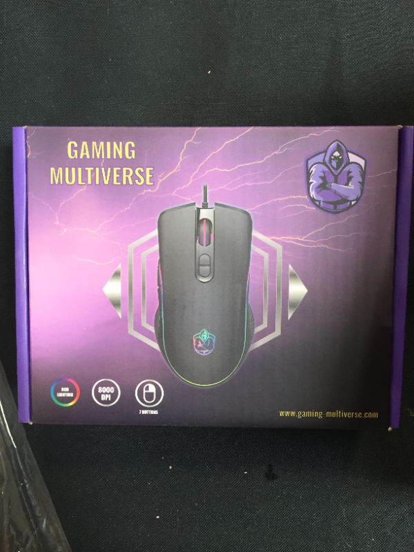 Photo 2 of Gaming Multiverse 8000 DPI 1000Hz RGB Wired PROGRAMMABLE+Software for Buttons, RGB Modes Gaming Mouse for Laptop Desktop 7 Buttons DPI 1000,1600,3200,6400, 8000. Windows VISTA/XP/7/8/10, MAC, OSX
