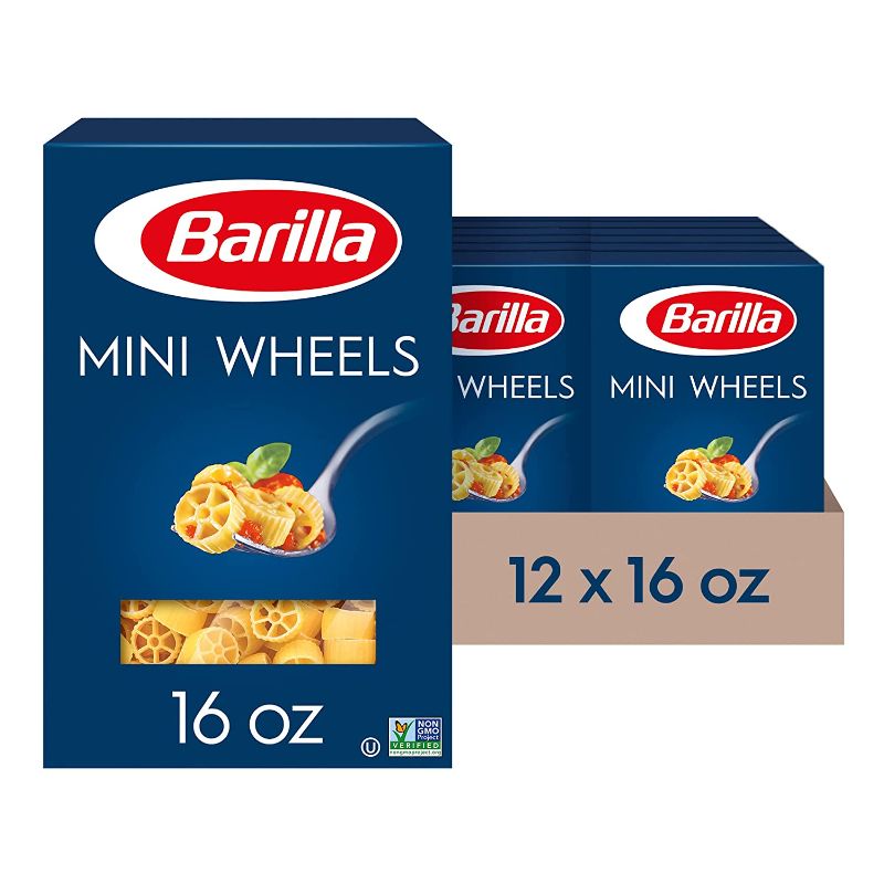 Photo 1 of Barilla Mini Wheels Pasta, 16 oz. Box (Pack of 12) - Non-GMO Pasta Made with Durum Wheat Semolina - Italy's #1 Pasta Brand - Kosher Certified Pasta
best by mar 6 2023