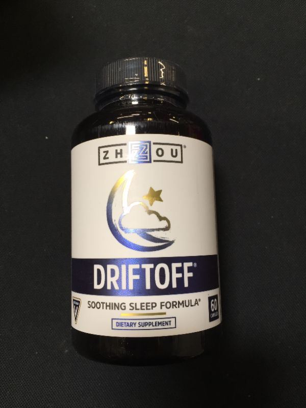Photo 1 of Zhou Drift Off Premium Sleep Aid with Valerian Root, Melatonin, GABA & Tryptophan | Sleep Well, Wake Refreshed | 30 Servings, 60 Veggie Caps----BEST BY DECEMBER 2024

