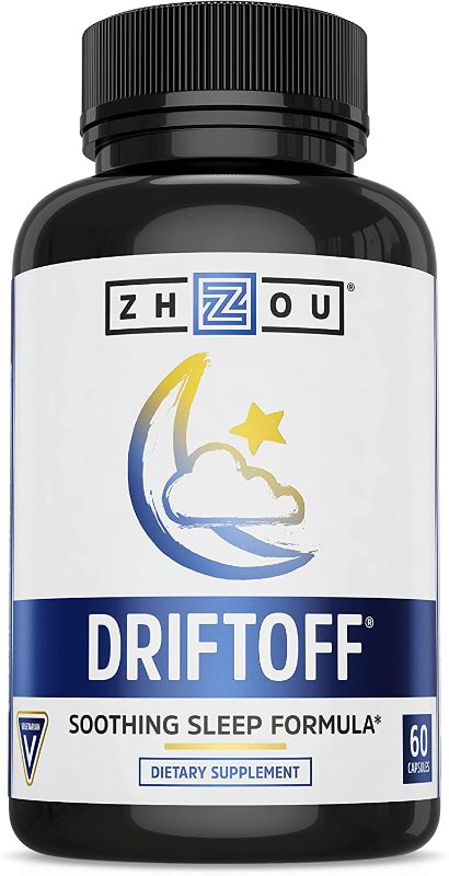 Photo 1 of Zhou Drift Off Premium Sleep Aid with Valerian Root, Melatonin, GABA & Tryptophan | Sleep Well, Wake Refreshed | 30 Servings, 60 Veggie Caps----BEST BY DECEMBER 2024
