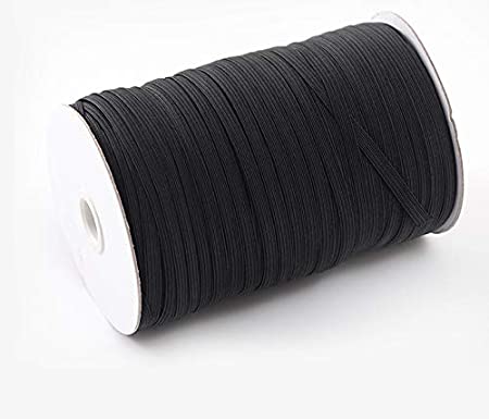 Photo 1 of 140-Yards Length 1/4" Width Braided Elastic Band/Elastic Rope/Bungee/Elastic Cord Heavy Stretch High Elasticity Knit Elastic Band for Sewing Crafts DIY, Bedspread, Cuff(Black)