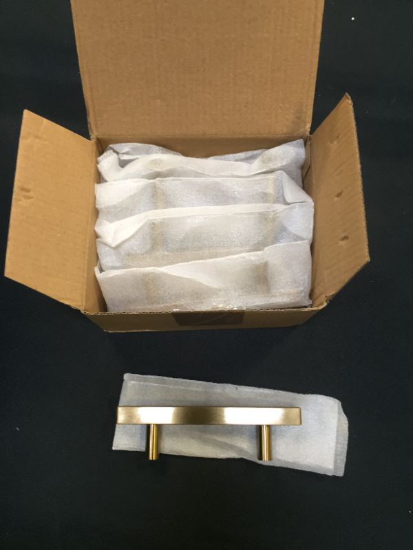 Photo 2 of 10 Pack Square Cabinet Pulls Brushed Brass Stainless Steel Cabinet Handles Drawer Pulls 5” Length, 3” Hole Center