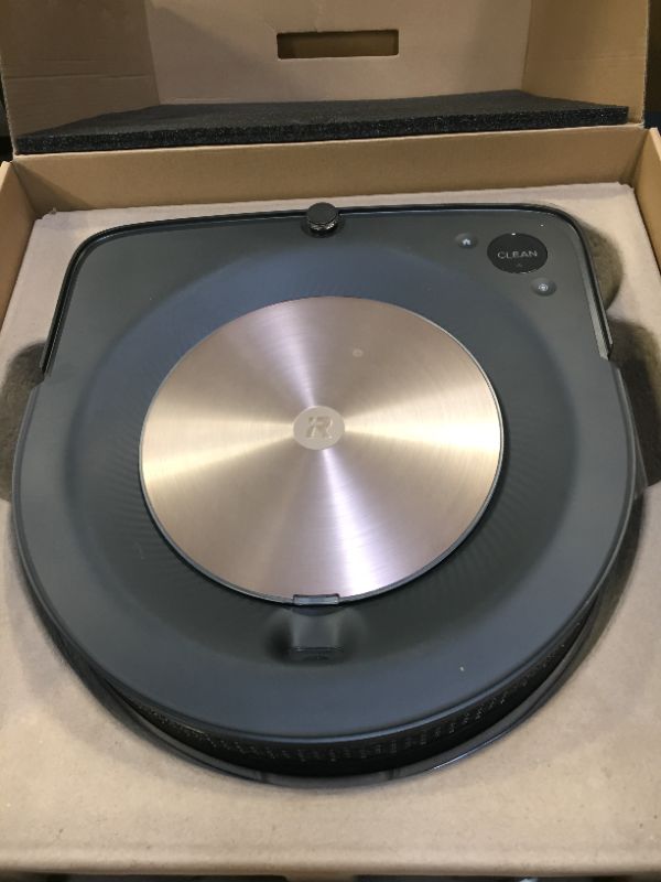 Photo 4 of iRobot Roomba s9+ (9550) Robot Vacuum with Automatic Dirt Disposal- Empties itself, Wi-Fi Connected, Smart Mapping, Powerful Suction, Corners & Edges, Ideal for Pet Hair, Black
LIGHTLY USED - INTERNAL CARDBOARD PACKAGING REMOVED