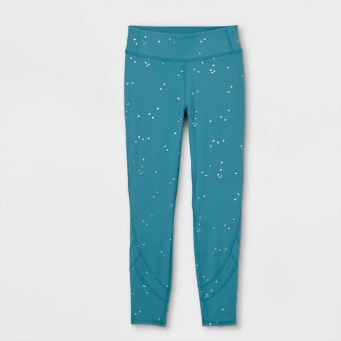 Photo 1 of Girls' Novelty Leggings - All in Motion Teal Blue (XS)