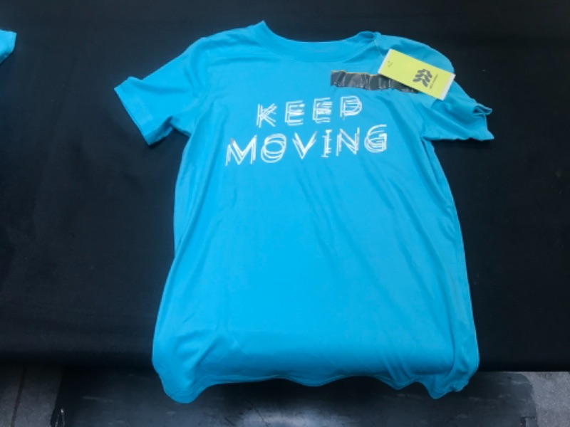 Photo 2 of Boys' Short Sleeve 'Keep Moving' Graphic T-Shirt - All in Motion Aqua XS, Blue -- 3 Pack
