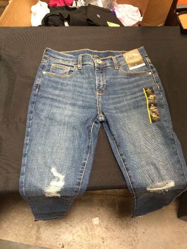 Photo 2 of Girls' Distressed Skinny Mid-Rise Jeans - Art Class™ Medium Wash 14
