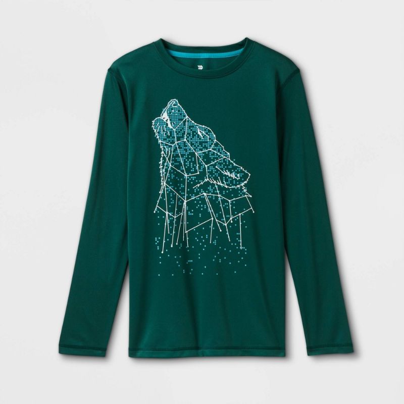 Photo 1 of Boys' Long Sleeve Wolf Graphic T-Shirt - All in Motion™ XL
