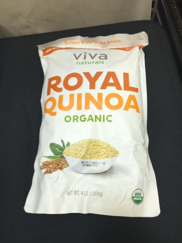 Photo 2 of  Viva Naturals Organic Quinoa, 4 LB - 100 Royal Bolivian Whole Grain
EXP JUN 11 2022