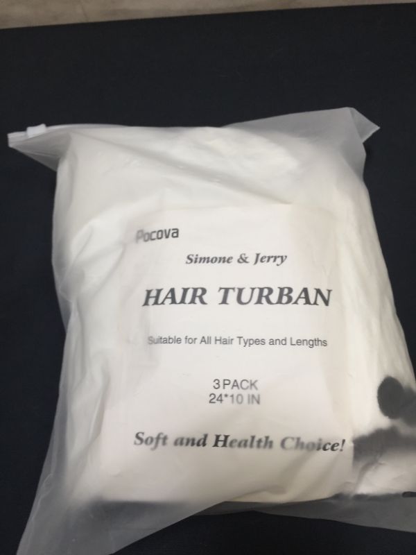 Photo 1 of Microfiber Hair Drying Towels with Button 3 Pieces Super Soft Absorbent White Quick Dry Anti-frizz Hair Towel Wraps for Women Long &Curly Hair 9.1×24 Inches
