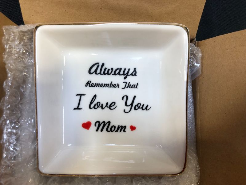 Photo 2 of Ouddy Mothers Day Gifts Jewelry Tray for Mom, Ring Dish Holder Square Trinket Tray Gifts for Mom from Daughter Son Mother’s Day, Birthday, Anniversary, Christmas and New Year
