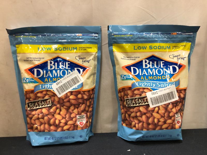 Photo 2 of 2 PACK Blue Diamond Almonds Low Sodium Lightly Salted 40 oz