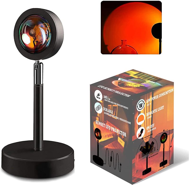 Photo 1 of Daniel’s GK Sunset Lamp Projector 1&16 Colors, Romantic Sunset Light with 360° Adjustable Pole and Head, Sunset Projection Lamp, Bedroom Night Light, Living Room, Photography Party

