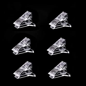 Photo 1 of 6Pcs Nail Tips Clip for Quick Building Polygel nail forms Nail clips for polygel Finger Nail Extension UV LED Builder Clamps Manicure Nail Art Tool ( 4 pack ) 