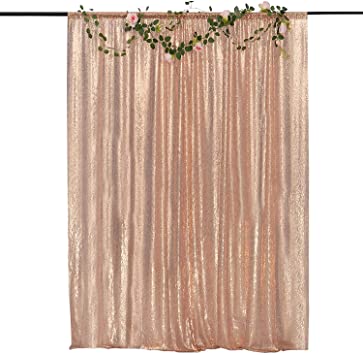 Photo 1 of   Rose Gold Sequin Photography Backdrop Curtains 5FTx6FT 1 Panel Sparkly Background Drapes