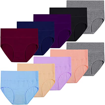 Photo 1 of ANNYISON Womens Underwear, Soft Cotton High Waist Breathable Solid Color Briefs Panties for Women---LARGE---
