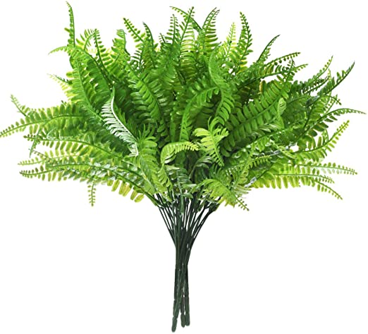 Photo 1 of 4 Packs 16.5 Inch Artificial Fern Bush Plant Shrubs for Indoors, Artificial Boston Fern Plants Greenery Bushes, for House Office Garden Indoor Outdoor Decor