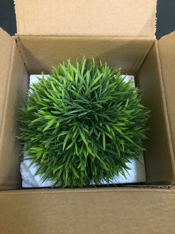 Photo 2 of Small Fake Plants Mini Artificial Plants Faux Plants in Pots for Home Living Room Table Bedroom Desk Bathroom Shelf Green Grass Topiary Shrubs - : The artificial plants in pots appr. 6.5" tall, plant pot is 3.5" in diameter and 4" in height
