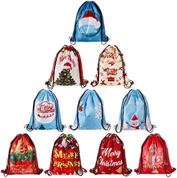 Photo 1 of Drawstring Backpack Bulk Cinch Bags Gym Drawstring Backpacks Christmas String Bag (30PCS, Multicolor)
