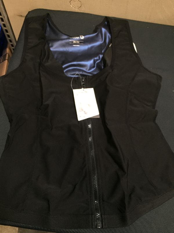 Photo 2 of Baleaf Women's Sauna Slim Vest Waist Trainer Sweat Compression Shirts Zipper Body Shaper Polymer Tank Top --- XXL/XXXL
