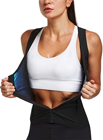 Photo 1 of Baleaf Women's Sauna Slim Vest Waist Trainer Sweat Compression Shirts Zipper Body Shaper Polymer Tank Top --- XXL/XXXL
