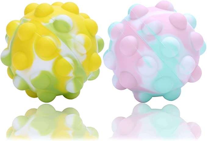 Photo 1 of (2pack) Pop It Stress Balls Fidget Toys for Autistic Children,3D Push Bubble Silicone Ball Anti-Stress Balls Toys Sensory Fidget Toy Pop Its Anxiety Relief for Kids and Adults --- 2 PACKS 