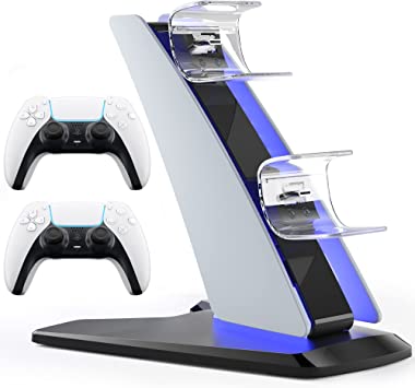 Photo 1 of Blade Hawks PS5 Controller Charger Station, Upgraded Dual USB Type C Fast Charging DualSence Controller Charger W LED Lighting (2022) **factory sealed**
