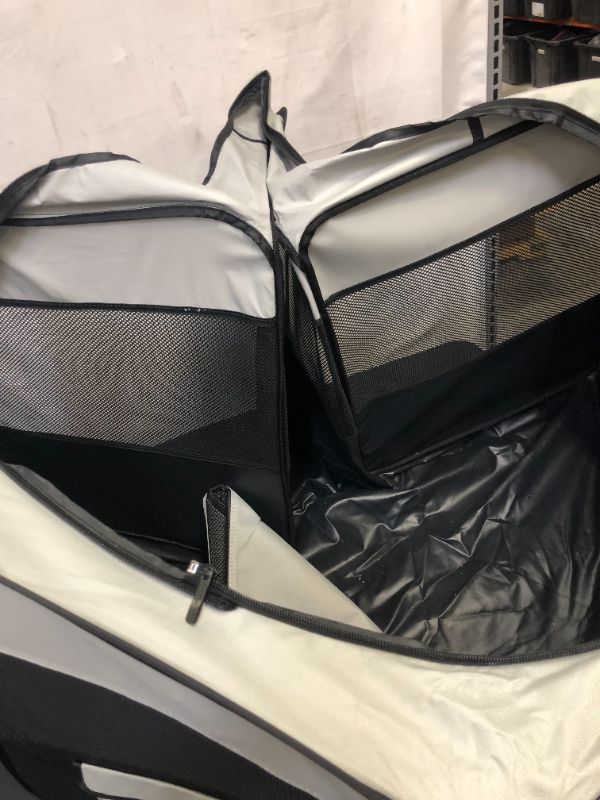 Photo 1 of Akinerri Dog Playpen, Foldable Puppy Pet Exercise Kennel with Removable Mesh Shade Cover, Portable Pet Playpen for Pet’s Indoor or Outdoor Training
