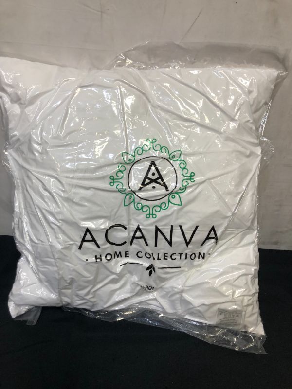 Photo 2 of Acanva Decorative Throw Pillow Inserts for Sofa, Bed, Couch and Chair, 24" L x 24" W, White