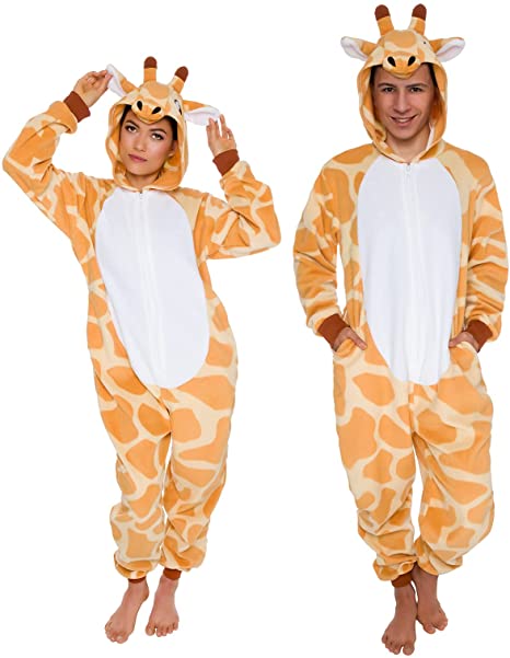 Photo 1 of (4)Silver Lilly Plush One PieceGIRAFFE Cosplay Costume - Unisex Adult Pajamas
 SIZE VARIES