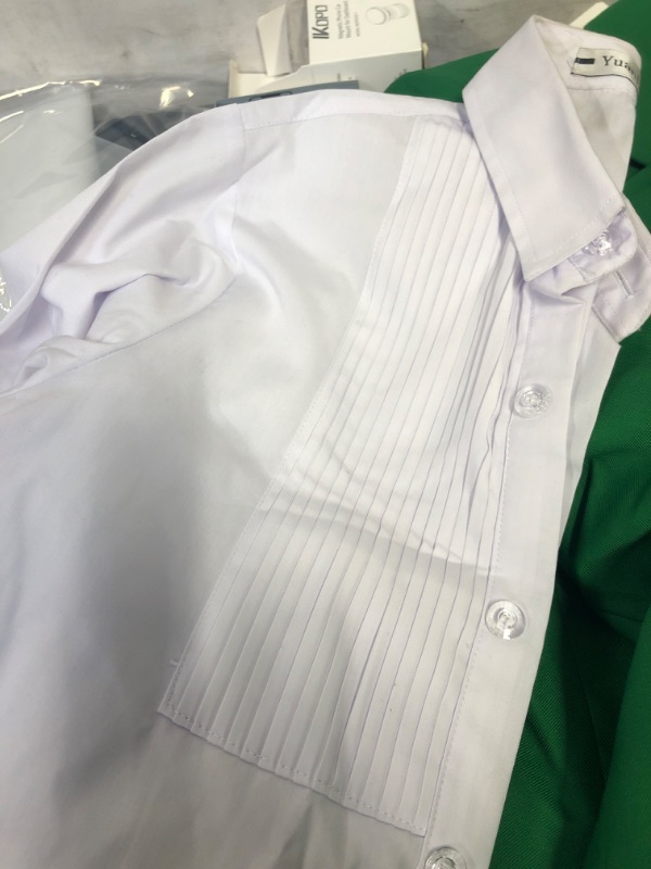 Photo 1 of 5 Piece Boy's Formal Suits Jacket+Vest+Pants+Shirt+Tie Kids Tuxedos Green Size 14
