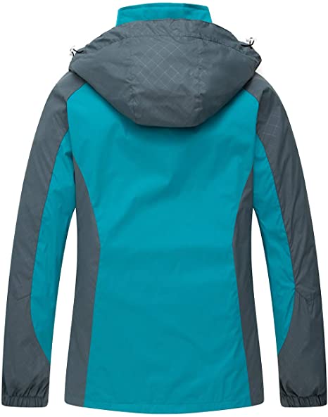 Photo 2 of Diamond Candy Women's Rain Jacket Waterproof with Hood Lightweight Hiking Coat (Size X small-Small)