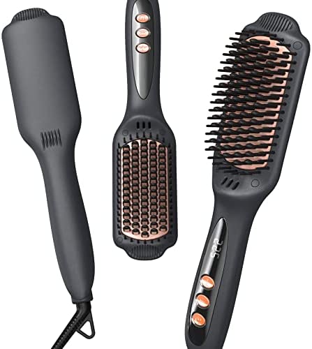 Photo 1 of 
Hair Straightener Brush Negative Ion Heated Straightening Brush for Smooth, Frizz-Free Hair 