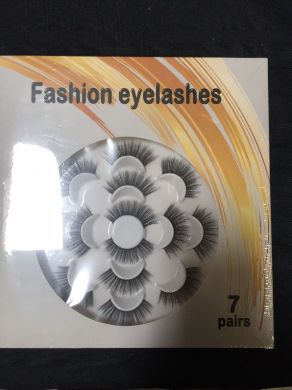 Photo 3 of  False Eyelashes 7 Pairs Fluffy Wispy Lashes Pack Natural Soft Fake Lashes Thick Volume Reusable Strip Eye Lashes Multipack