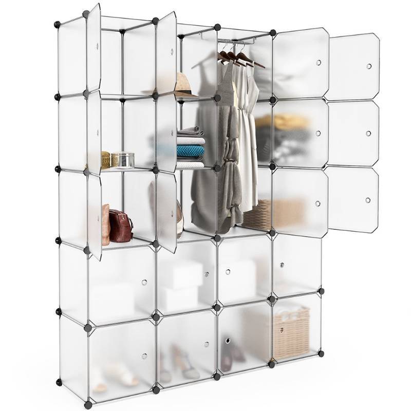 Photo 1 of  Portable Storage Cubes-14 x14 Cube (12 Cubes)-More Stable (add Metal Panel) Cube Shelves with Doors, Modular Bookshelf Units?Clothes Storage Shelves?Room Organizer for Cubby Cube --- 
