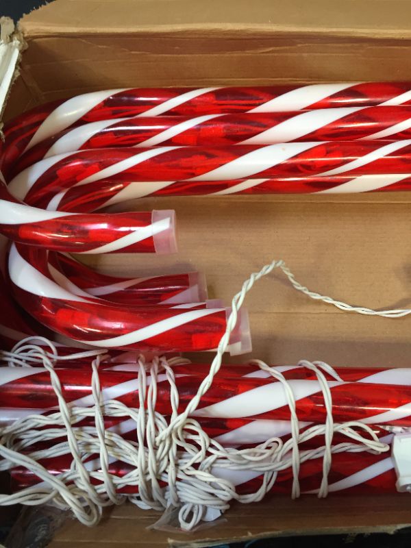 Photo 3 of 28" Christmas Candy Cane Pathway Markers Lights, Set of 10 Pack Christmas Outdoor Decorations Yard Candy Cane Lights
