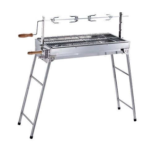 Photo 1 of ALEKO Lightweight Portable Foldable Stainless Steel Charcoal Barbecue Grill with Roasting Bar ---- PARTS ONLY MISSING PIECES ANDX HARDWARE 

