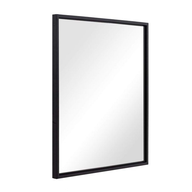 Photo 1 of Andy Star Bathroom Mirror, Clean Large Modern Black Wooden Frame Wall Mirror, 30x40x2 Inch MINOR DAMAGE ON BACK HAS A LITTLE HOLE 
