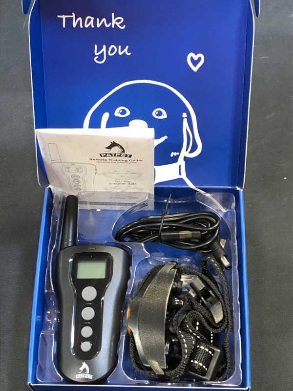 Photo 2 of PATPET Dog Shock Collar for Large Dog - Rechargeable Dog Training Collar with Remote 1000Ft Control Range for 15 - 100lbs Dogs with Beep Vibration Shock Modes TESTED FOR PROPER FUNCTION GREAT CONDITION 
