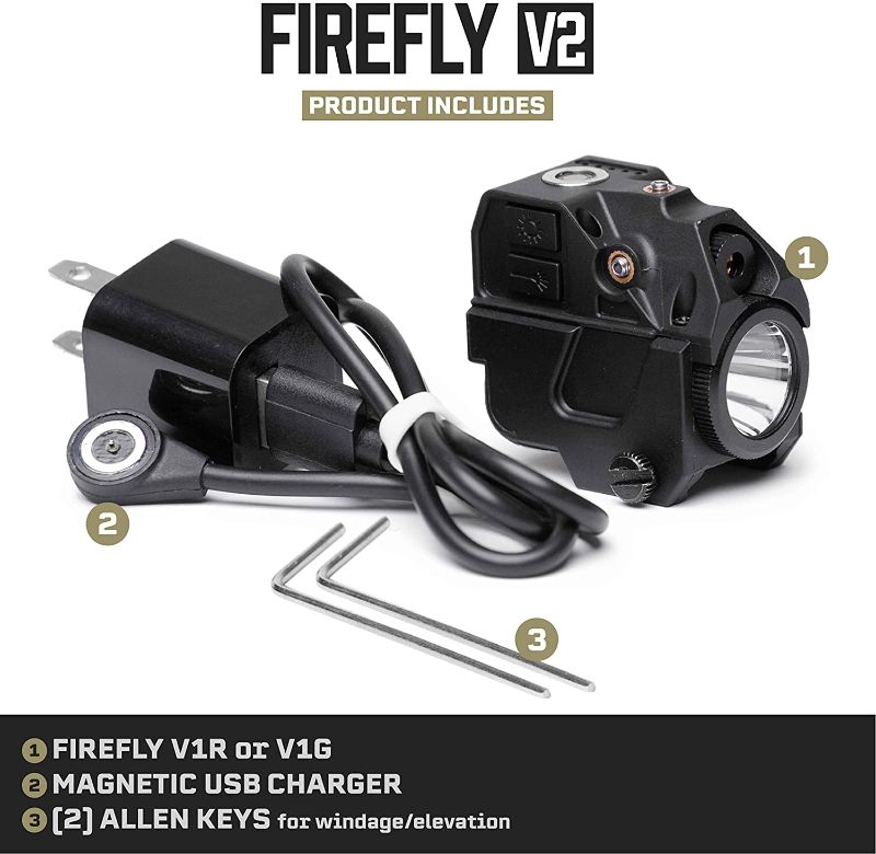 Photo 1 of Firefly V2 Flashlight Laser Sight | Strobe Function | Combat Veteran Owned Company | Pistols | Rifles | 220 Lumens | Magnetic Charging | Laser Flashlight Combo for Handgun Pistol Hand Gun | Gun Light
