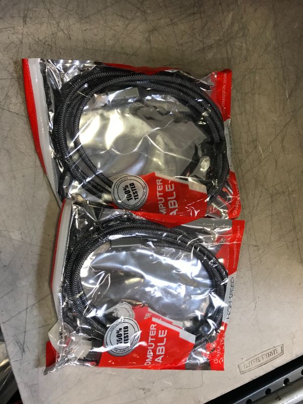 Photo 2 of VESA Certified DisplayPort Cable,Capshi 4K DP Cable Nylon Braided - Ultra High Speed DisplayPort to DisplayPort Cable 6.6ft for Laptop PC TV etc- Gaming Monitor Cable (Grey)  2 PACK 
