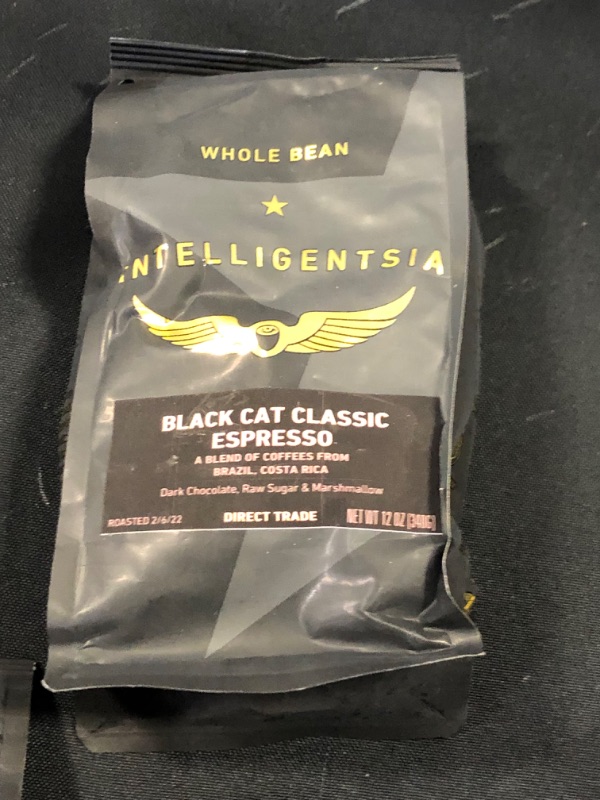 Photo 2 of Intelligentsia Coffee, Medium Roast Whole Bean Coffee - Black Cat Espresso 12 Ounce Bag with Flavor Notes of Stone Fruit, Dark Sugars and Dark Chocolate bb 07 may 2022
